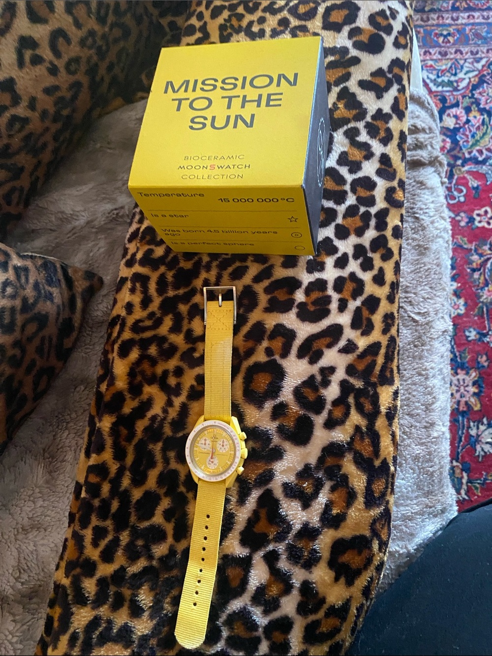 PRE OWNED Swatch Yellow 'Mission to the Sun Bioceramic MoonSwatch.